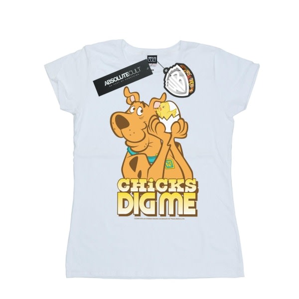 Scooby Doo Dame/Dame Chicks Dig Me Bomuld T-Shirt XXL Hvid Hvid XXL