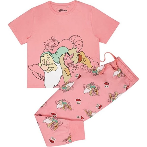 Snow White and the Seven Dwarfs Damer/Damer Sleepy Long Pyjamas Pink/Hvid/Rød M