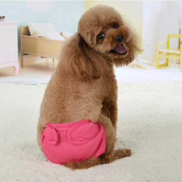 2 Pack Återanvändbar Hundblöja Fysiologiska Byxor Underkläder Kvinnor Husdjurshygienskydd Toalettblöjor