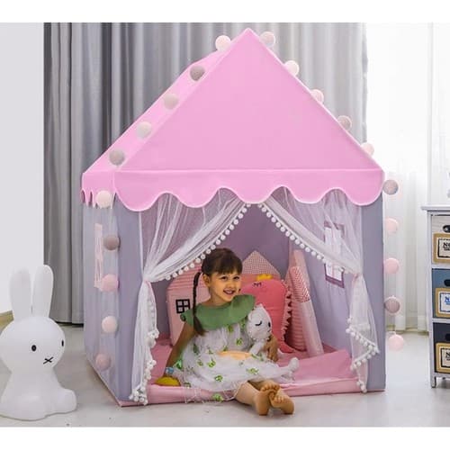 Lekehus for barn / Barnetelt med LED - 130cm Rosa pink