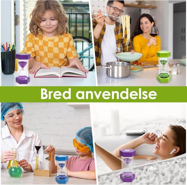 5 minuters timglas, fallsäkert, färgglatt för barn, kök, klassrumstimer