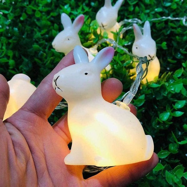 Fairy Lights, Easter Bunny Fairy Lights - 10 stk Varm hvit LED