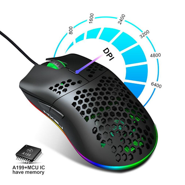 Programmerbar gaming mus Sort Black one size