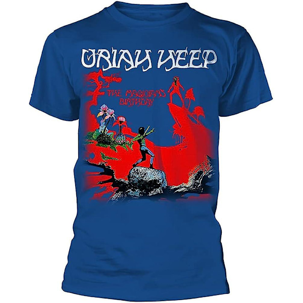 Uriah Heep T-shirt Salisbury Album Cover Band Logo Officiel Herre Sort Blå Blue Blue XL