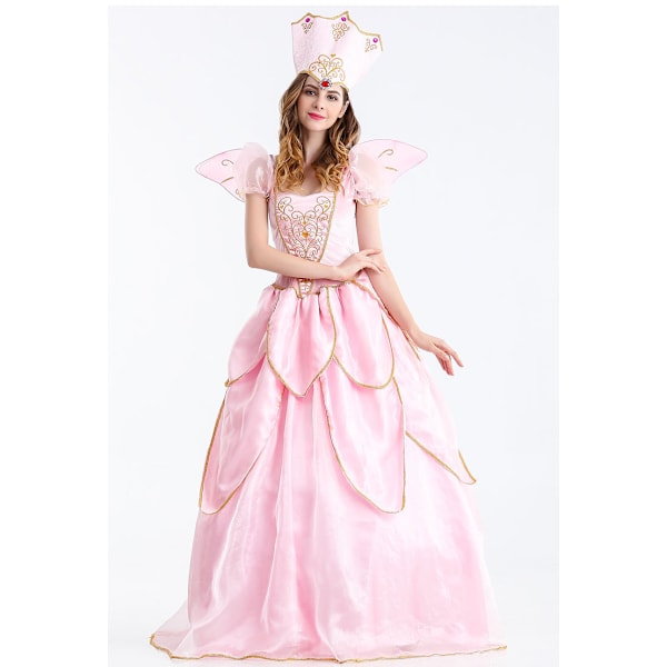 Klassisk lyserød prinsessekostume til kvinder i 3 dele L