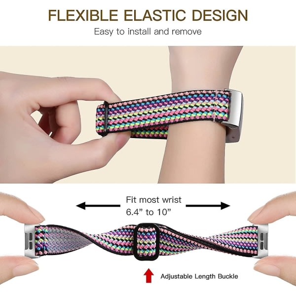 Stretchigt band för Fitbit Charge 4/fitbit Charge 3 band, justerbar elastisk ventilerande nylon för Fitbit Charge 3/3se/laddning 4 band