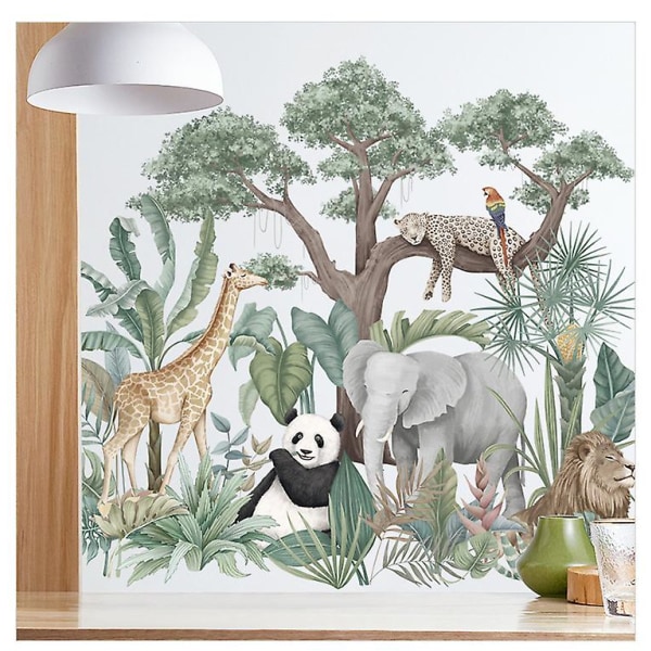 DIY Cartoon Rainforest Animal Wall Sticker, barnerom dekor