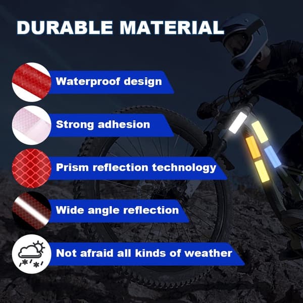 Reflective Tape 36 Pieces Self-Adhesive Reflective Strips Reflective Strips Warning Tape Waterproof Visibility Fluorescent Adhesive for Motorcycle-FF-