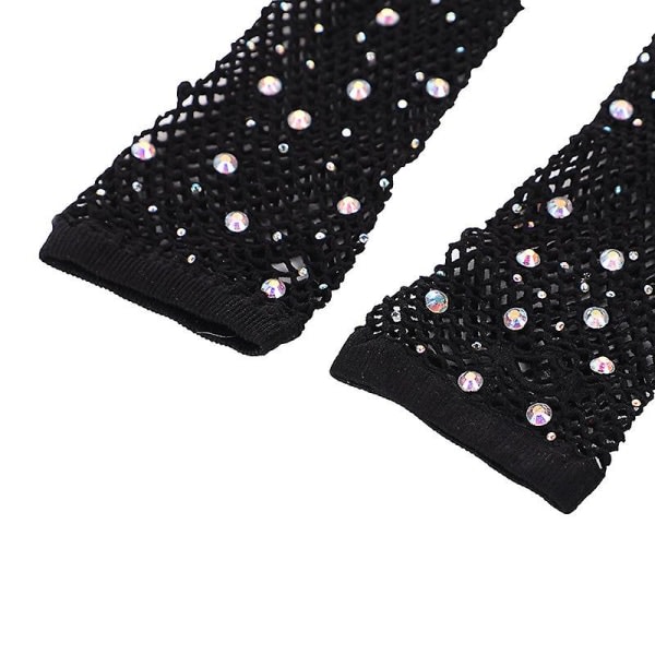 Rhinestones Lange Fiskenet Fingerløse Handsker Fiskenet Handsker S