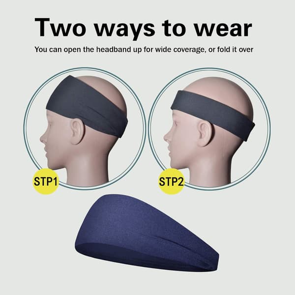 5-pack sportpannband för män - Elastiska unisex-hårband