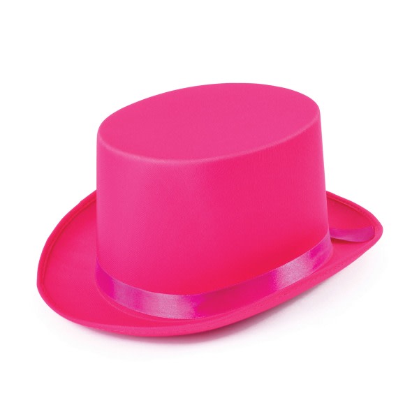 Bristol Novelty Unisex Satin Top Hat One Size Pink Pink One Size