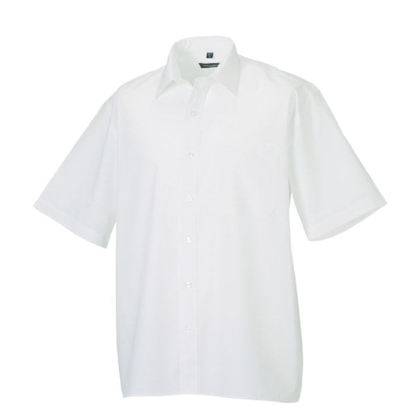 Russell Collection Miesten Popliini Easy Care lyhythihainen paita 17 valkoinen 17,5 tuumaa