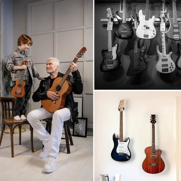 Guitarvægbøjle Guitarkroge til væg roterende design Guitarholder vægbeslag med beskyttelsessvamp til bas elektrisk akustisk guitar ukulele