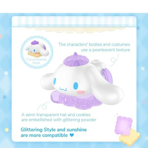 Sanrio pop böna Cinnamoroll Little Cookie Series Moetch Bean Mini Ornamenter Kawaii Blind Box Anime Figur