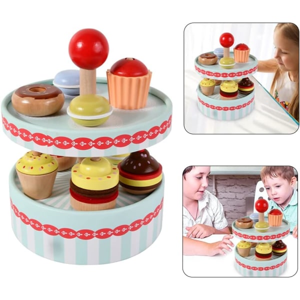 Dessertlekset för barn 2-vånings tårtortornställ med muffins