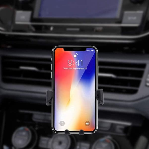 Biltelefonholder, passer til ulike smarttelefoner; justerbart design, kompatibel med både Apple iPhone og Android-telefoner.