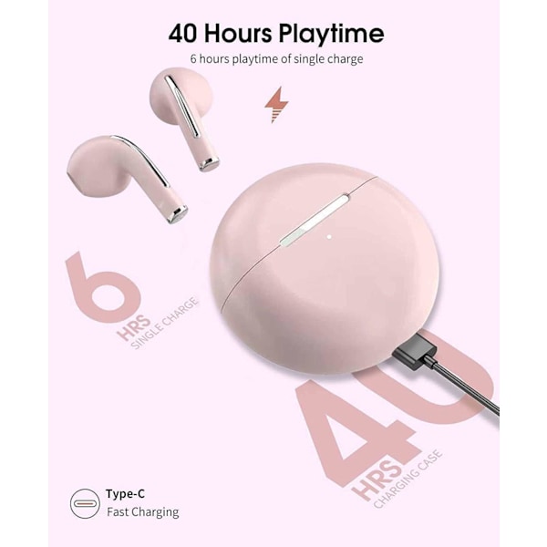 Bluetooth 5.0 in-ear-hörlurar, trådlösa hörlurar med mikrofon