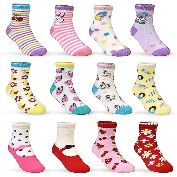 12 par sklisikre sokker for småbarn med grep Anti-skli bunn. Cott