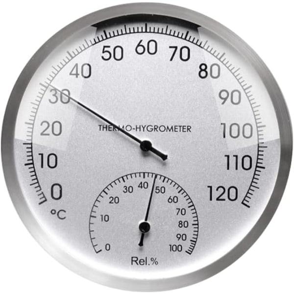 Lämpömittari ja kosteusmittari 2 in 1, metallinen lämpömittari, analoginen