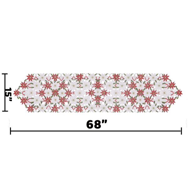 Blomsterbroderet julebordløber 38x176CM 15x68in