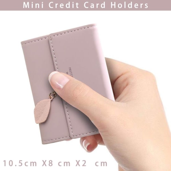 Kreditkortshållare Lövorgan Korthållare Läder Dam Vintage Kreditkortsplånbok RFID-blockerande dragkedja Myntväska för flickor (rosa)