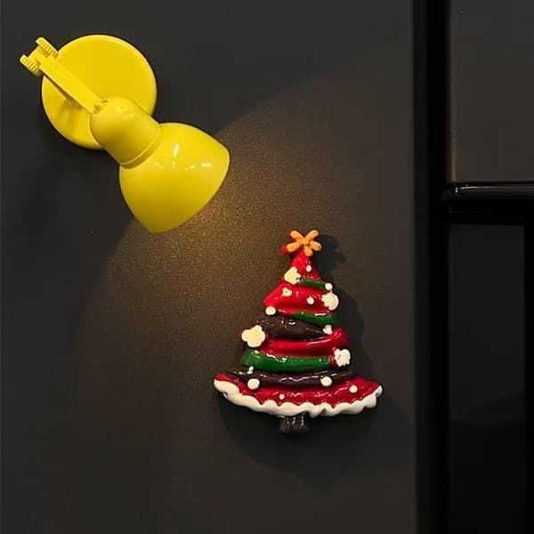 Julkylskåpsmagneter Set, Träd Tomte Snögubbe Ren Magnetisk Dekor för Högtiden Christmas tree