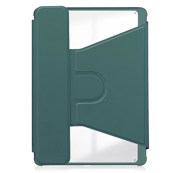For Samsung Galaxy Tab S9 Fe+ 360 Rotation Transparent Smart Case with Keyboard Dark Green