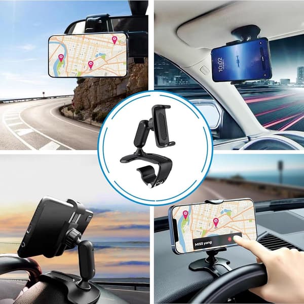 Biltelefonholder Universal Dashbord 360° Rotasjon Justerbar 4-7 Tommer