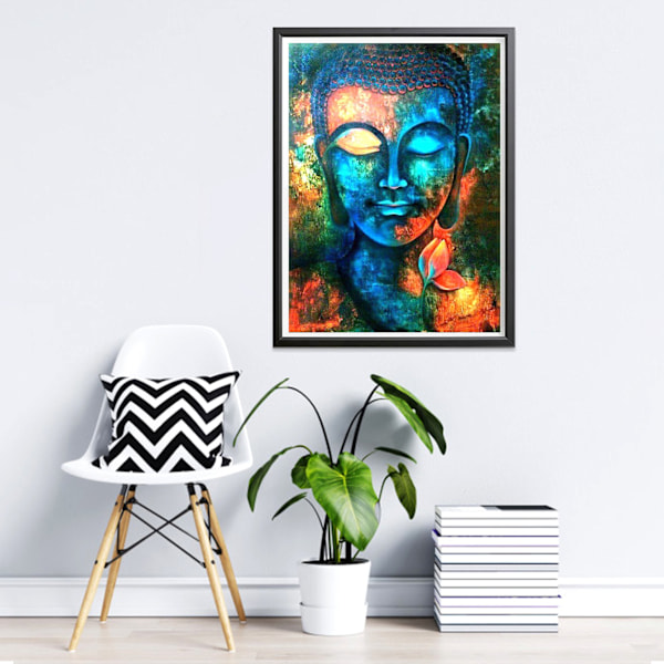 (30x40cm) 5D Diamantmålningssats Buddha-staty för vuxna