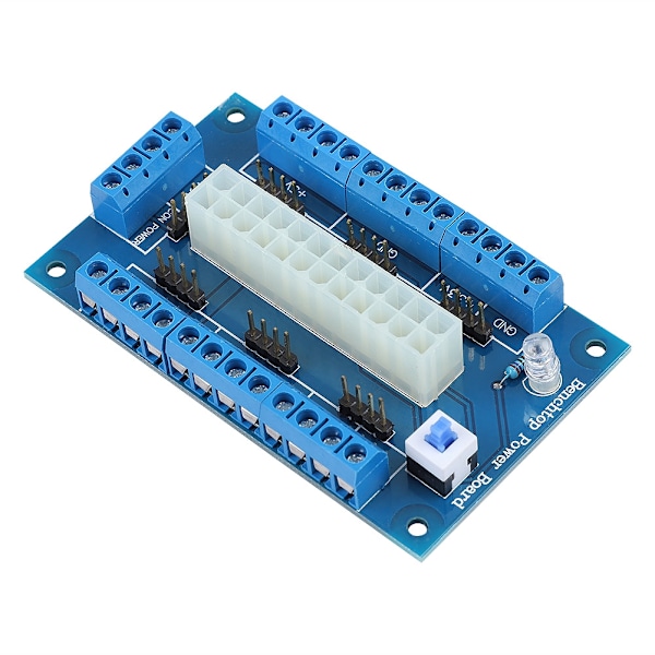 24/20-pin ATX Strømforsynings Benkeplate Breakout Board Modul Adapter for Datamaskin PC