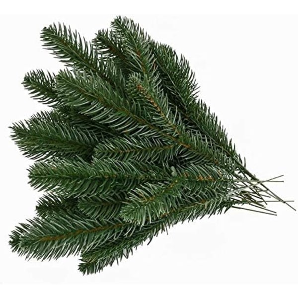 30 Stk Kunstige Fyrregrene Grønne Blade Nål Krans Grønne Planter Fyrrekogle til juledekoration og hjem og have