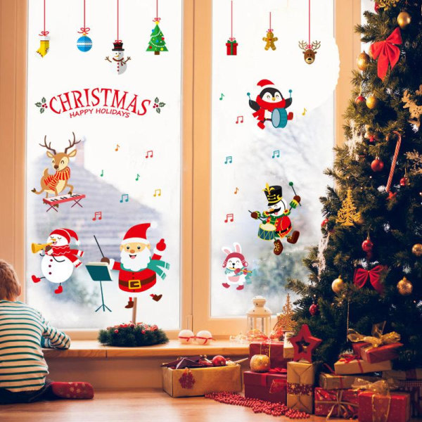 Julekoncert Decals Vægdekor Glasvindue Hjem Dekorativ