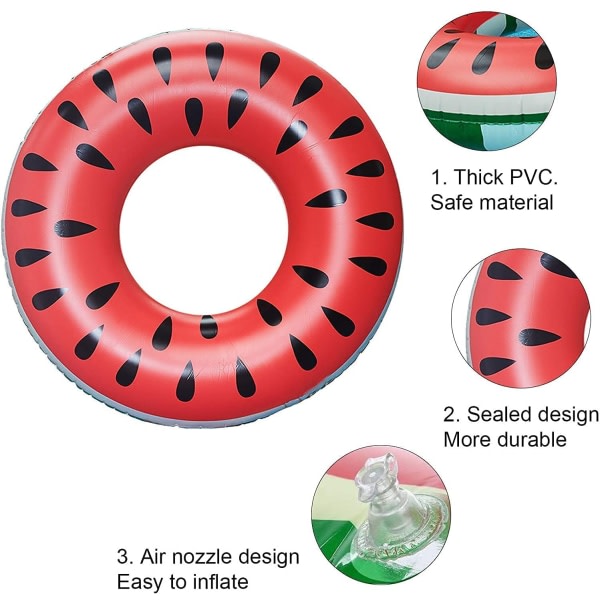 Gummiring for svømming, oppblåsbar ring, stor svømmering strandleketøy, svømmerør svømmebassengflytere for voksne (75 cm) (rød)