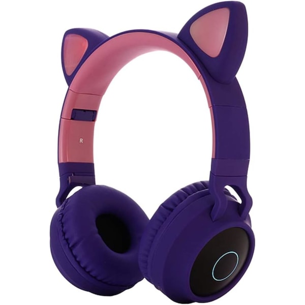 Barns Bluetooth 5.0 cat ear headset hopfällbart headset
