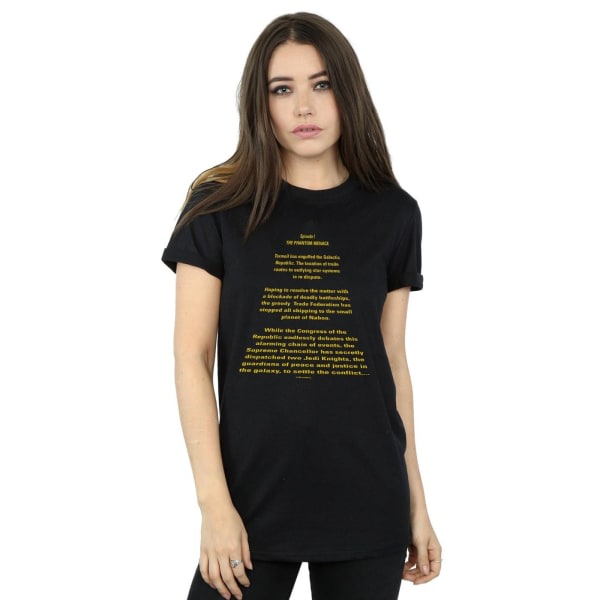 Star Wars Womens/Ladies The Phantom Menace Åpning Crawl Cotton Black M