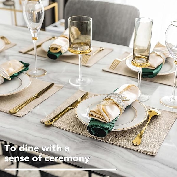 Set med 4 värmebeständiga bordsunderlägg i tyg - XF7 -