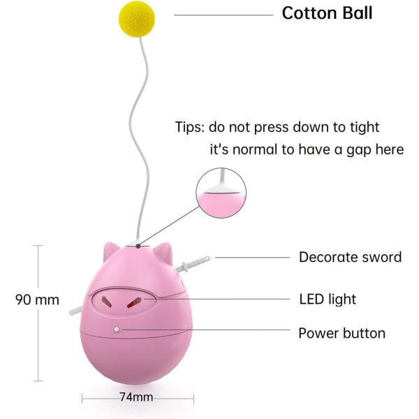 Interaktiv kattebold til indendørs katte, automatisk rullebevægelse
