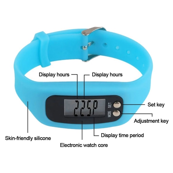 Se Stegräknare Smart Armband LJUSBLÅT light blue