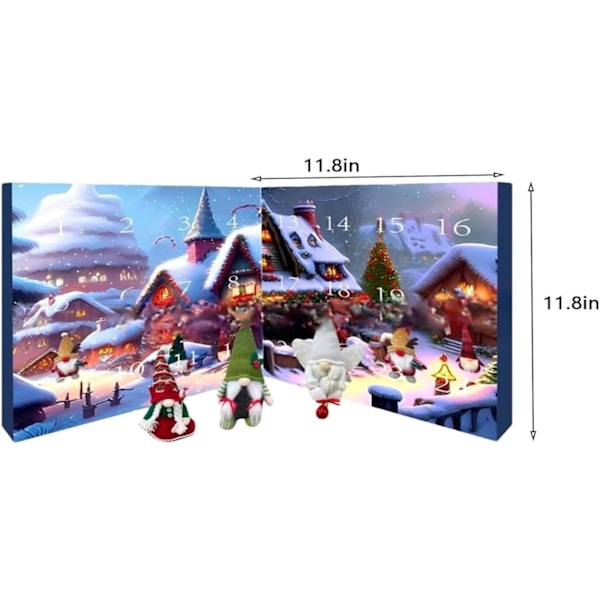 Julkalender med tomtar 2024, julkalender 2024, 24-dagars julkalender med samlarobjekt tomtenissar