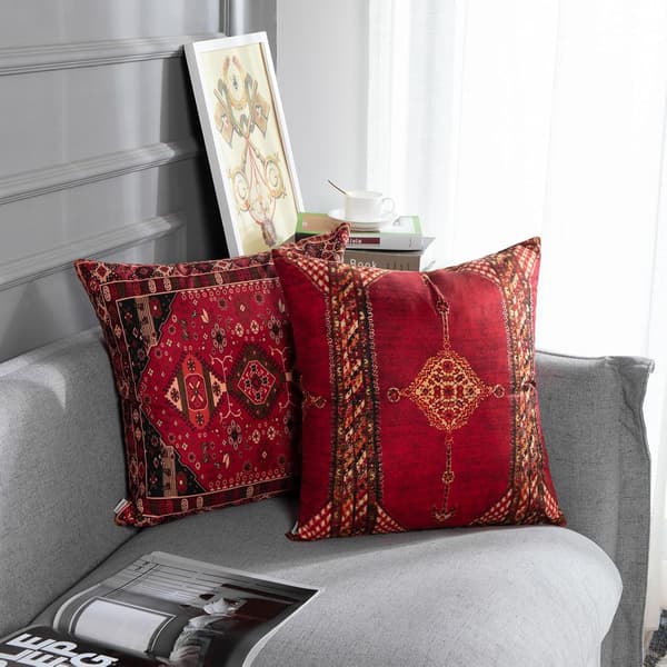 Kuddfodral geometrisk marockansk heminredning set om 4 orientaliska-FF-