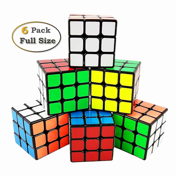 6-pakkaus Magic Speed Cube 3x3x3 Pedagogiset lelut-Xin