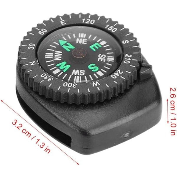 2 håndleddskompasser, bærbart navigasjonskompass med klokke W