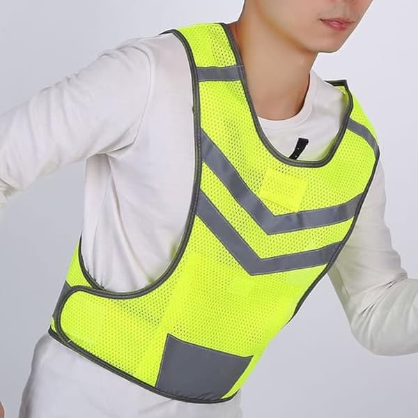 Løpevest Reflekterende Fluorescerende Høy Synlighet Justerbar Gul M Unisex