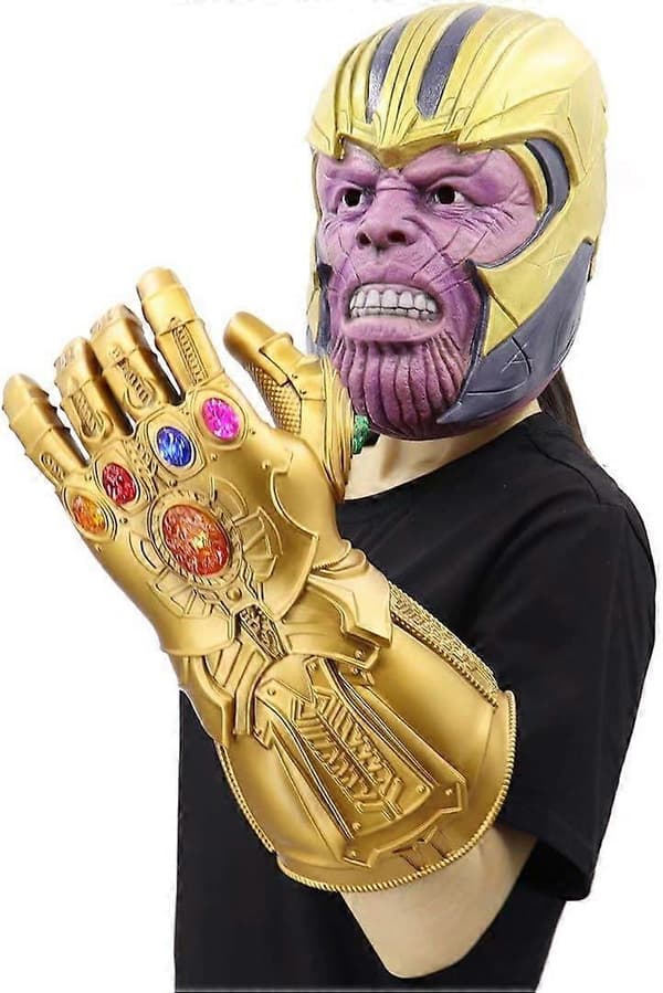 LED Lys Opp Infinity Gauntlet Thanos Hanskene med Avtakbare Magnetiske Infinity Steiner-FF-