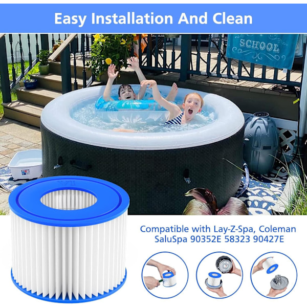 Lay-Z-Spa filterpatron (VI), kompatibel med alle Lay-Z-Spa badekarmodeller