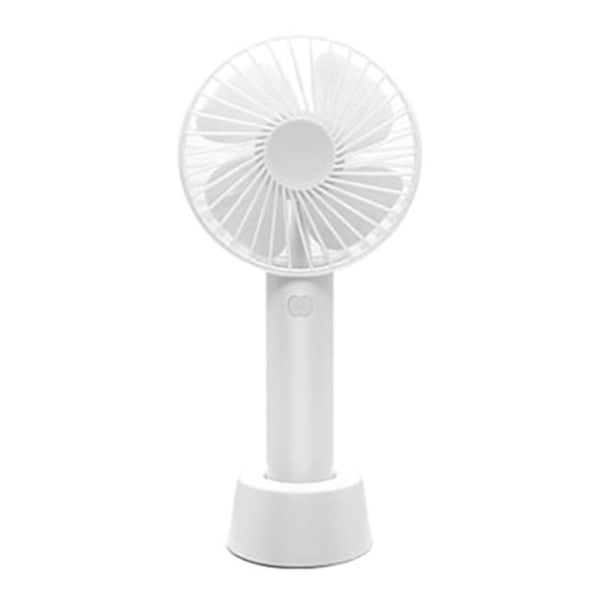 Mini Bærbar Ventilator Med Bordstativ USB Opladbar Hvid Hvid white