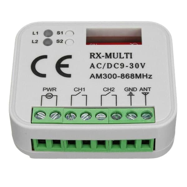 Garage Door Remote Control Receiver 433 868mhz Rx Multi 300-900mhz Ac/dc 9-30v Receiver with Remote Control White Black-FF-