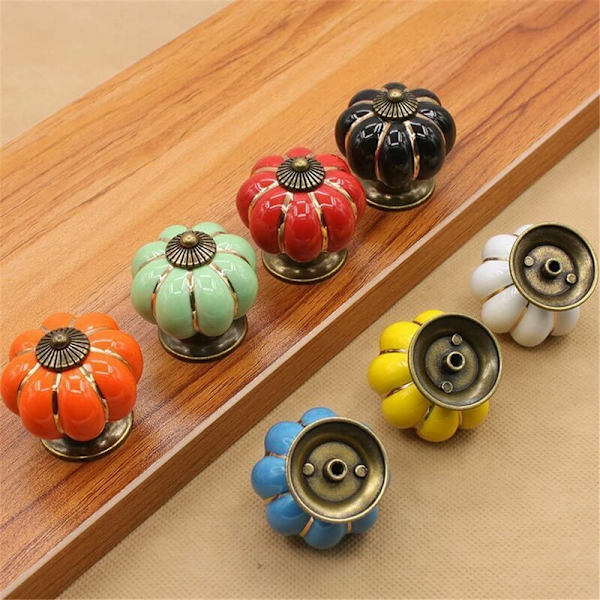 10 pcs Ceramic Drawer Knobs Furniture Knobs for Kitchen Drawers and Cabinets (White)-FF-