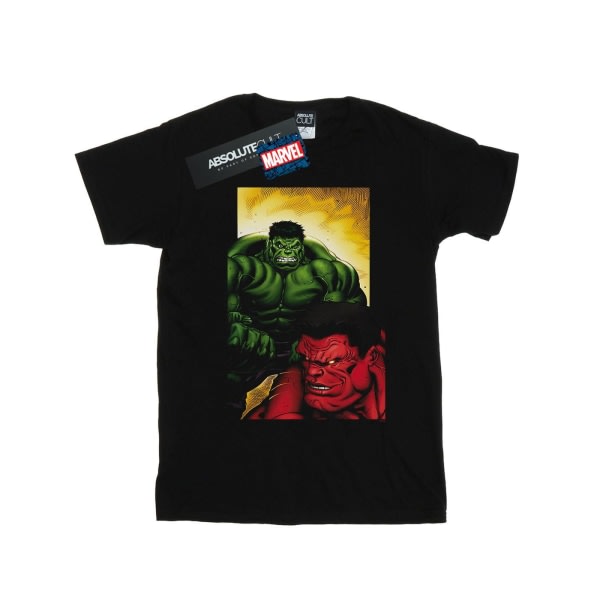 Marvel Ladies/Ladies Red Hulk Vs Green Hulk Cotton Boyfriend T- Black XL