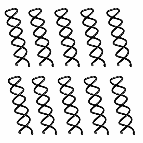 10. spiralhårnålar, skrapfria bollspetsar Skruvnålar för gör-det-själv-hårstil (svart)